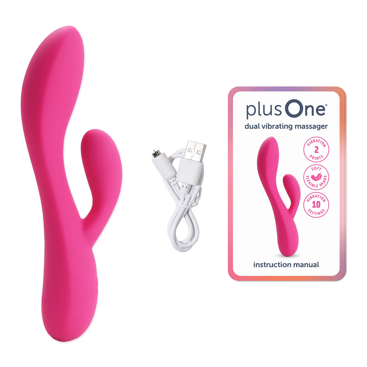 plusOne® Dual Rabbit Vibrating Massager - Image 4