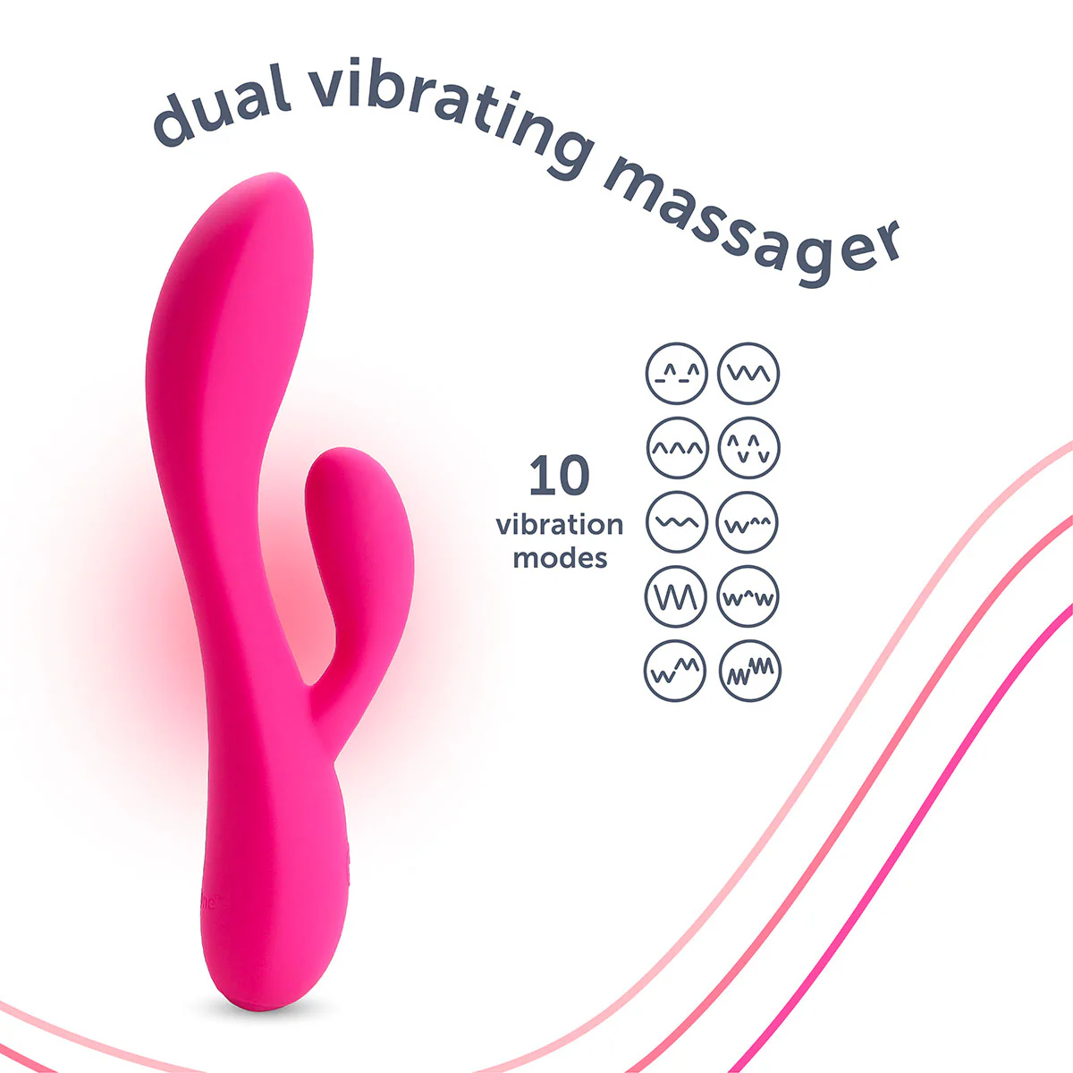 plusOne® Dual Rabbit Vibrating Massager - Image 6